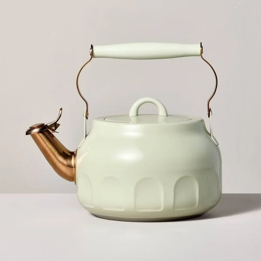 2qt Stainless Steel Arch Cutout Teapot Serene Green - Hearth & Hand Magnolia‎